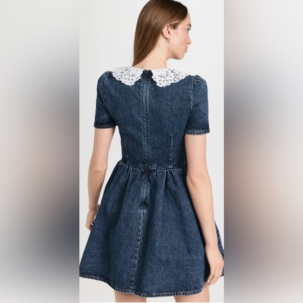 SELF-PORTRAIT 
Lace Collar Denim Mini Dress size 10 NWT - Picture 2 of 6